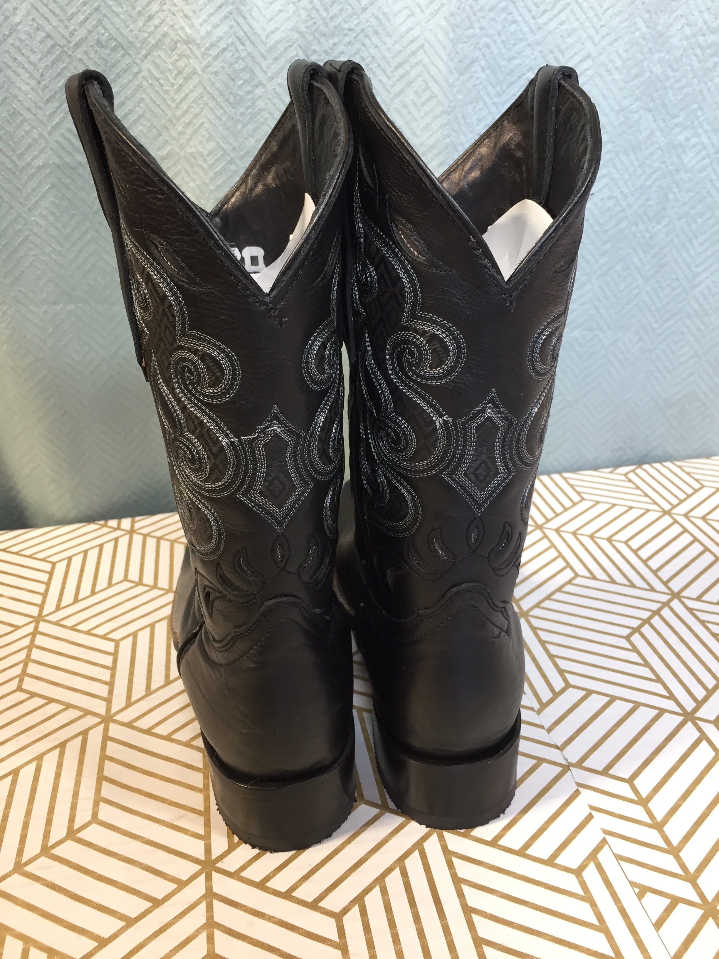 Soto Boots Men's Square Toe Cowboy Boots - Black US 10.5 *With Tags* (7776190660846)
